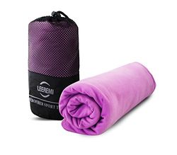 Norstat Asciugamano sportivo in microfibra con custodia per il trasporto, 90 x 180 cm, colore: lavanda