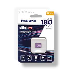 Integral 512GB Micro SD Memory Card – 180MB/s Read, 150MB/s Write | A2, UHS-I, U3, V30, C10, MicroSDXC | High Speed Micro SD Card for 4K Video, Drones, Smartphones, Steam Deck & More