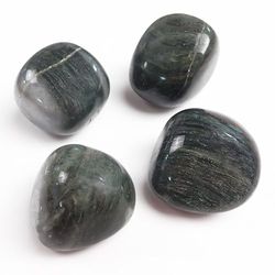 Tumbled Green Hair Jasper Stones (4 Pack) - 1-1.5 Inch Smooth Crystals for Grounding, Nature Connection & Healing - Polished Nurturer's Stone, Growth & Tranquility