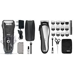 Wahl Lifeproof Plus Wet/Dry Shaver, Men’s Shaver, Electric Shavers for Men, Beard Shaving, Flex Foil, Waterproof, Easy Clean, Rubber Grip & Power Clipper, Head Shaver