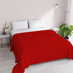 Italian Bed Linen Stripes Satin lìneas Eldrojoòn de Verano Rojo, Doble, 260x250cm