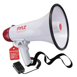 Pyle megafono, Altavoz, Portatil, 40V, Sirena, Control de Volumen, Ergonomico, Microfono, Interiores, Exteriores