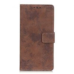 Cover-Discount Nokia 3.4 - Vintage etui wygląd zamszu brązowe
