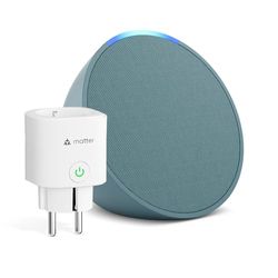 Echo Pop | Verde petrolio + Meross Matter Presa Smart, compatibile con Alexa - Kit di base per Casa Intelligente