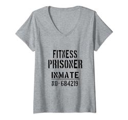 Donna Idea per personal trainer/personal trainer "Fitness Prisoner" Maglietta con Collo a V