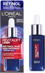 L’Oréal Paris - Sérum de Nuit Rétinol Anti-Rides - Soin Visage Anti-Âge Spécial Rides Profondes - Peau Raffermie & Souple - Tous Types de Peaux - Revitalift Laser - 30 ml