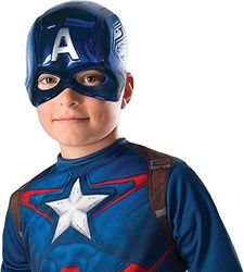 RUBIES - CAPTAIN AMERICA - Marvel Officiel - Masque Captain America pour Enfants - Taille Unique - Masque Avengers en Plastique avec Fermeture Velcro Ajustable - Pour Carnaval, Halloween