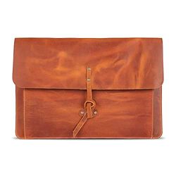 Londo Funda de Cuero Genuino para MacBook Pro y MacBook Air, con Bolsillo Frontal y Cierre Flap – 16" - 15" - 15,5" (M4, M3, M2, M1, Pro & MAX) Modelos 2020-2024