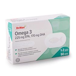 Dr.Max Omega 3 Premium, Integratore Olio di Pesce Omega 3, 90 Capsule da 395mg EPA/DHA, Funzionalità Cardiaca e Cerebrale