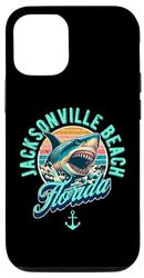 iPhone 15 Jacksonville Beach Florida Shark Retro Distressed Design Case