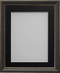Frame Company Darcy Black Picture Photo Frames with Black Mount, 9x7 for 7x5 *Choice of Colours* Fitted with Real Glass