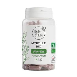 SANTÉ DES YEUX & CLARETÉ VISUELLE - Extrait de Myrtille Bio certifiée Ecocert -Pilulier de 120 gélules - Cure 1 mois - Complément Alimentaire BELLE&BIO - Fabriqué en France