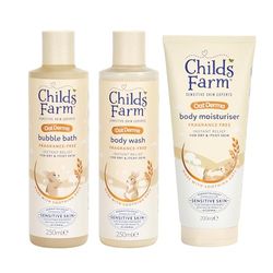 Childs Farm OatDerma Regime Bundle | Baby Bubble Bath (250ml), Body Wash (250ml) and Body Moisturiser (200ml) | Suitable for Newborns, Kids and Adults with Sensitive, Dry, Itchy & Eczema-Prone Skin