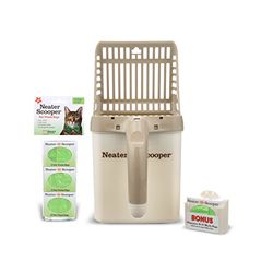 Neater Pet Brands neater et 60 Scooper Count Recharge Sac Bundle - litière Sifter système Scoop avec des Sacs de déchets supplémentaires (Tan)