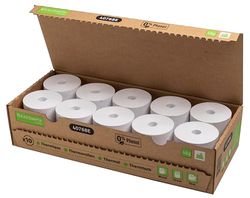 Exacompta - Réf. 40768E - Boîte de 10 bobines thermiques pour tickets de caisse - largeur 80 mm x diamètre 72 mm, 1 pli thermique 48g/m² sans Phenol, zéro déchet plastique - Métrage +/-2m : 76 m