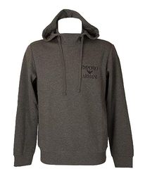 Emporio Armani Felpa da Uomo Iconic Terry Maglia di Tuta, Grigio Melange Nero, S