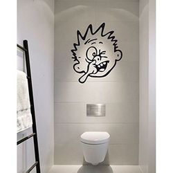 Tatoutex Stickers Calvin Doigt dans Le Nez - Beige, L 50cm x H 60cm