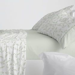 Burrito Blanco Beddengoedset voor bedden met 90 cm breedte (+ beschikbare maten), polyester, 50% katoen, 50% katoen, design 040, mintkleuren (90 x 190/200 cm)