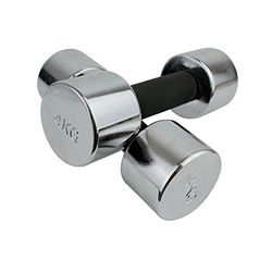 MASTER chroom halter set van 2 dumbbells 2 x 4 kg, zilver/zwart, none