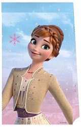 Procos 93845 93845 Partyzakjes Frozen 2 Wind Spirit, 4 stuks, FSC, papieren zakken, verjaardag, themafeest, meerkleurig