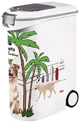 Curver Hundbehållare - 20 kg/54 l - husdjurskollektion - stor lufttät förvaring mot lukt för hundmat - rullbehållare - 28 x 49 x 61 cm
