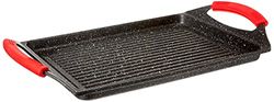 Euronovità Srl EN-22141 Grande Grille Vulc.Noire 45X27X2.5, Pierre, Black, 46x28x3 cm