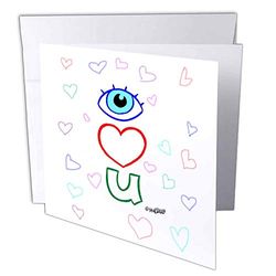 3DROSE GC 4882 _ 1 6 x 15,2 cm"," I Love You"Auguri (confezione da 6)