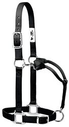 Weaver Leather 35-7375-BK - Cavezza Regolabile Originale in Nylon con ferramenta cromata, Colore Nero, Cavallo Medio 2,5 cm
