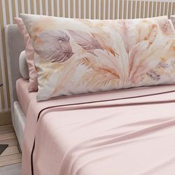 PETTI Artigiani Italiani - Beddengoed voor tweepersoonsbed, katoen met kussenslopen met digitale print, compleet laken voor tweepersoonsbed, palmpoeder, 100% Made in Italy