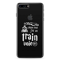 Zokko iPhone 7 Plus Plus fodral "I can't J'Ai A Train Road 9 3/4" - storlek iPhone 7 Plus Plus Plus - mjukt genomskinligt bläck vitt