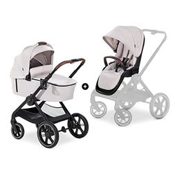 Hauck Cochecito 2 en 1 Walk N Care Set – Cochecito combinado con bañera y botones de memoria, asiento reversible y regulable en altura, mango telescópico, soporta hasta 25 kg, plegable, color beige