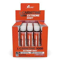 Olimp Labs L-Carnitine 3000 Extreme Shots, Cherry Flavour, Pack of 20 Ampoules