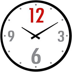 BUVU Glass Wall Clock, White, 34 x 34 x 3 cm