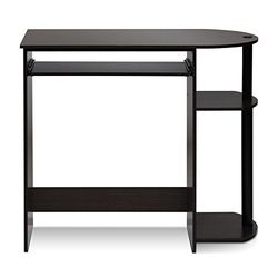 Furinno Bureau d'Ordinateur, Bois, Brun Noir, Taille Unique, Marron Foncé, One Size