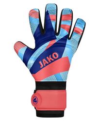JAKO River Basic Junior RC Gants de Gardien de But Unisexes, Corail/Bleu Ciel/Bleu Marine, 3
