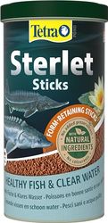 Tetra Pond Sterlet Sticks, barritas para Esturiones y Esturiones Esterlete que viven en estanques de jardín, tienen en cuenta el comportamiento natural de alimentación, lata de 1 L