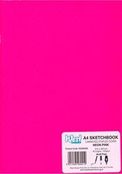 West A4 Stapled Sketchbook - Neon Pink