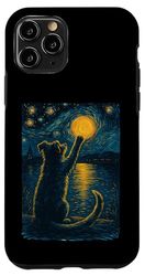 Black Dogs Lover Starry Night Vincent Van Gogh Dog Painting Case for iPhone 11 Pro