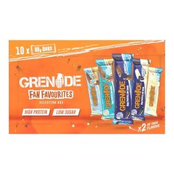 Grenade High Protein, Low Sugar Bar - Fan Favourites Selection Box Protein Bars, 10 x 60 g (Packaging May Vary)