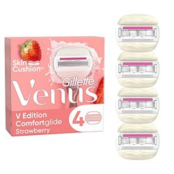 Gillette Venus Comfortglide Strawberry V Edition Navulmesjes Voor Vrouwen, X4, 5 Mesjes Voor een Gladde Scheerbeurt En Een Zachte Huid