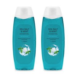 by Amazon, Gel doccia sale marino e menta, 2 x 500 ml