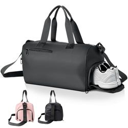 Romon Reistas, grote opvouwbare sporttas, fitnessstudio, opvouwbaar, met schoenenvak, grote sporttas, waterdicht, gymtas voor dames en heren, Zwart, 39 × 23 × 22 cm, Sport