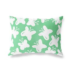 BonaMaison Petrol Groen-Wit Decoratieve Kussensloop, Kussenhoezen Bank, Decoratieve Kussenhoesjes, Kussensloop; Sofa, Slaapkamer, Kantoor, Auto 35x50 Cm - Ontworpen en vervaardigd in Turkije