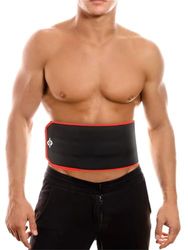 Nivia Orthopedic Waist Support | Black & Red | Small | For Men & Boys | Neoprene | Sweat Belt | Slimming Belt for Jogging, Walking, Workout, Stomach & Back Support, Support to Weight Loss