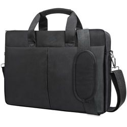 Cozary Sacoche Ordinateur Portable 15, 15,6 et 16 Pouces, Sac Ordinateur Homme, Sacoche PC Portable avec Bandoulière, Imperméable Mallette pour Affaires, Voyages, Travail, Noir