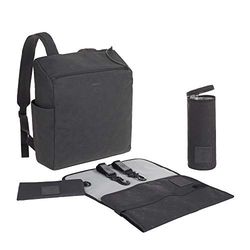 LÄSSIG Baby skötryggsäck skötväska med tillbehör veganskt läder/Tender Backpack antracit