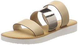 VERO MODA Dam Vmway läder sandal platåsandaler, flerfärgad - Flerfärgad Curds Whey - 40 EU