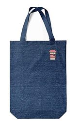 Green Fish Denim-draagtas, bedrukt, boodschappentas, machinewasbaar, opvouwbaar, handtas van jeans met handgrepen, 22 x 26 cm, multicolor, Eén maat, modern