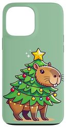 Carcasa para iPhone 13 Pro Max Capybara Árbol de Navidad, Capibara de Navidad divertida