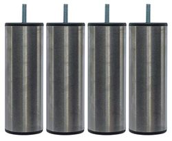Margot Pacific Cilindro Samoa – Juego de 4 Patas para somier, de Acero Inoxidable, 6 x 6 x 20 cm